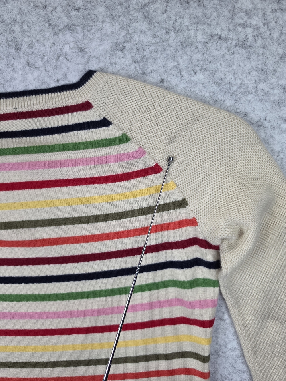 Talbots Cream Sweater with Multi-Color Stripes - Picture 10 of 10